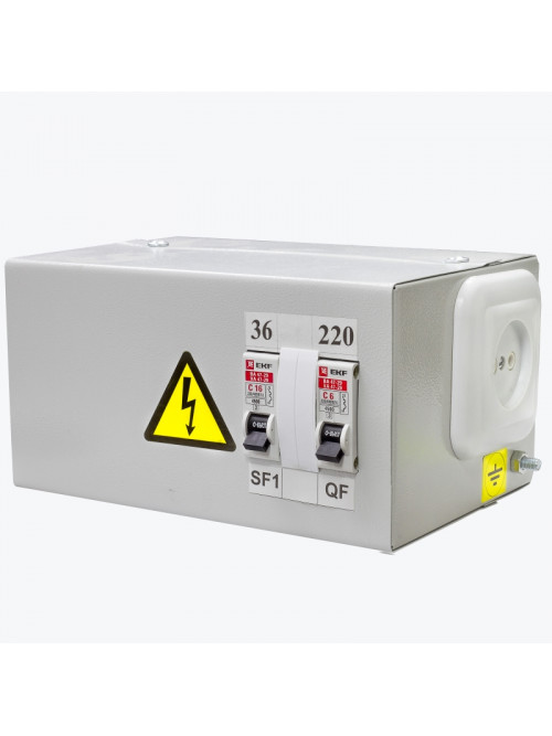 Ящик с понижающим трансформатором ЯТП 0,25кВА 220/36В yatp0,25-220/36v-2a EKF Basic