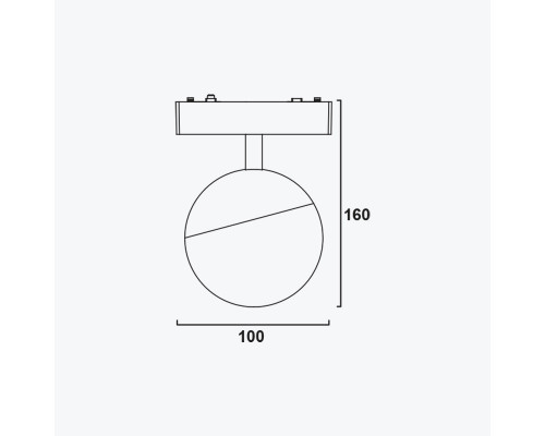LED glob magnetică negru 6W, 4000K, DC 48V,PANLIGHT ULTRA SLIM PL-6MTK-BK