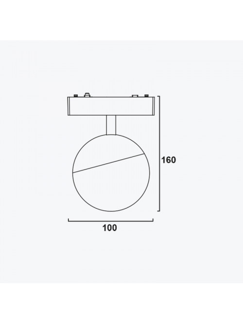 Светильник шар на магнитную шину черный 6Вт, 4000K, DC 48V,PANLIGHT ULTRA SLIM PL-6MTK-BK