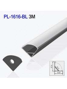 Алюминиевый профиль угловой для светодиодной ленты черный 3m/set 15.8*15.8mm PL-1616-BL 3m PANLIGHT