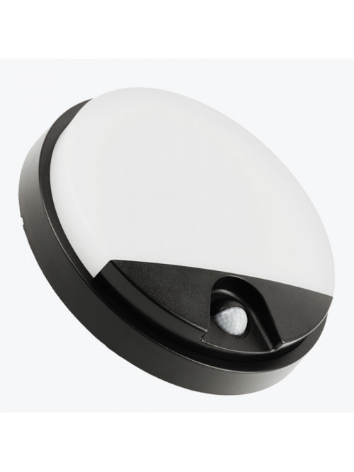 Настенный светильник черный с датчиком движения TULON 15W 1350LM IP54 4000K круглый черный LD-TULON15WOK-10