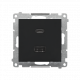 Розетка двойная USB тип А+С черный мат TEC2CA.01/149 SIMON 55
