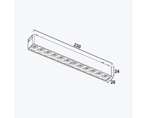 LED liniar grila magnetică negru12W,4000K,DC48V,230MM PANLIGHT ULTRA SLIM PL-12MTA-BK