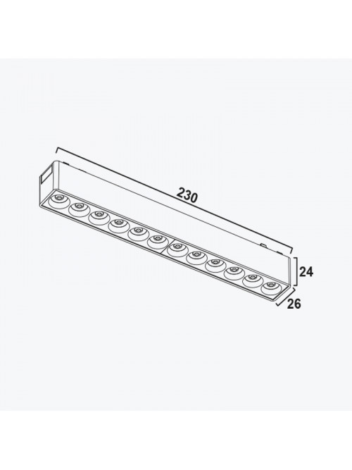 Светильник Linear на магнитную шину черный 12Вт,4000K,DC48V,230MM PANLIGHT ULTRA SLIM PL-12MTA-BK