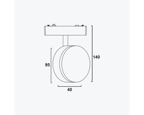Светильник на магнитную шину черный 9Вт,4000K,DC48V,PANLIGHT ULTRA SLIM PL-9MTH-BK