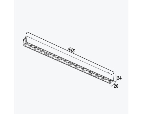 LED liniar grila magnetică negru 24W,4000K,DC48V,445MM PANLIGHT ULTRA SLIM PL-24MTA-BK