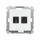 Розетка HDMI + компьютерная розетка RJ45 категория 6е белая мат TGHRJ45.01/111 SIMON 55