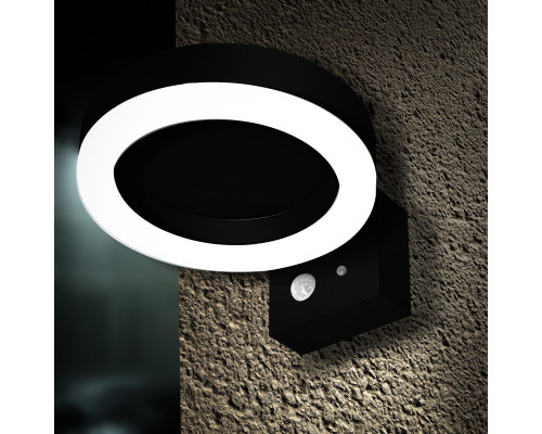 Светильник на солнечной батарее LED 2W 4000K IP44 с датчиком движения настенный PL-130031PSSE черный PANLIGHT