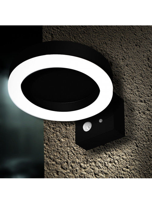 Светильник на солнечной батарее LED 2W 4000K IP44 с датчиком движения настенный PL-130031PSSE черный PANLIGHT