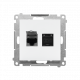Розетка двойная компьютерная RJ45, категория 6e белая мат T62.01/111 SIMON 55