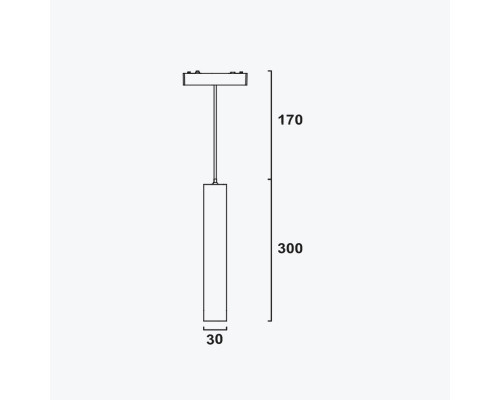 LED suspendat magnetică negru 6W,4000K,DC48V,30*300MM PANLIGHT ULTRA SLIM PL-6MTP-BK