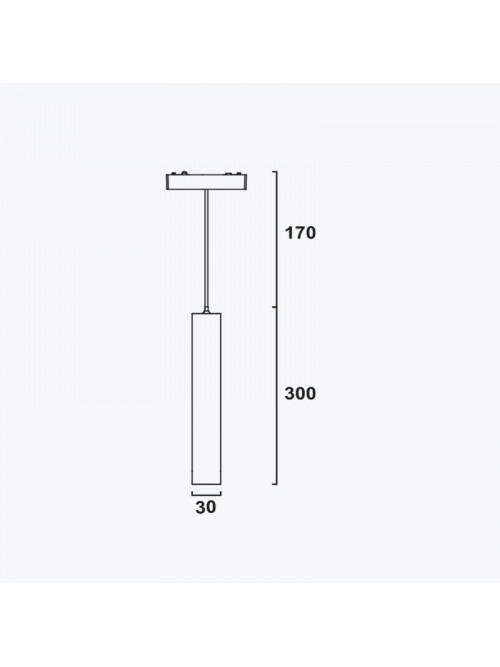 Светильник подвесной на магнитную шину черный 6Вт,4000K,DC48V,30*300MM PANLIGHT ULTRA SLIM PL-6MTP-BK
