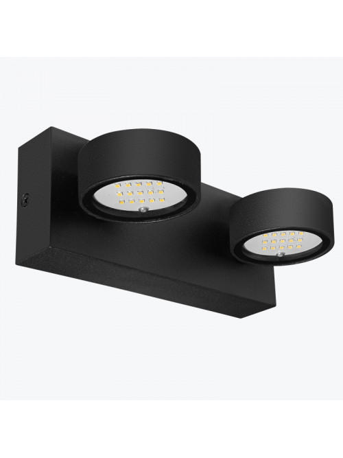Светильник настенный LED 2x3W 4000K уличный IP54 PL-150102PS черный PANLIGHT