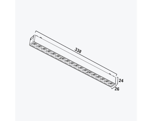 LED liniar grila magnetică negru 18W,4000K,DC48V,340MM PANLIGHT ULTRA SLIM PL-18MTA-BK