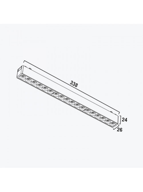 Светильник Linear на магнитную шину черный 18Вт,4000K,DC48V,340MM PANLIGHT ULTRA SLIM PL-18MTA-BK