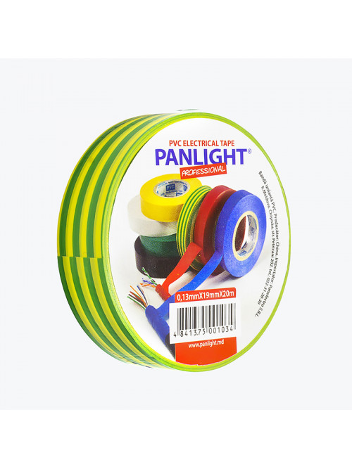 Изолента ПВХ желто-зеленая 19x20 PANLIGHT