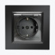 Priza euro protectie pentru copii cu capac negru mat IP44 CGSZ1BZ.01/49A SIMON 10