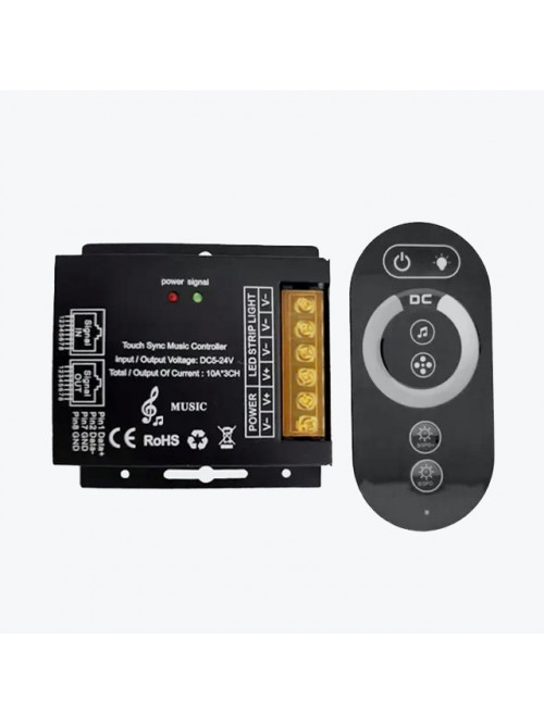 Диммер Music Sync с пультом для светодиодной ленты DC 12-24V, 30A
