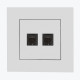 Розетка двойная компьютерная RJ45, категория 6e белая мат T62.01/111 SIMON 55