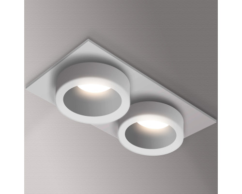 Spot incorporat 2xGU10 dublu patrat alb PL-234232W