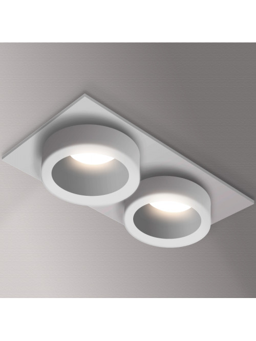Встраиваемый светильник 2xGU10 квадратный двойной белый PL-234232W