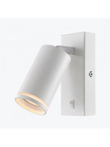 Бра GU10 круглый белый с выключателем 55x100mm PL-23024W