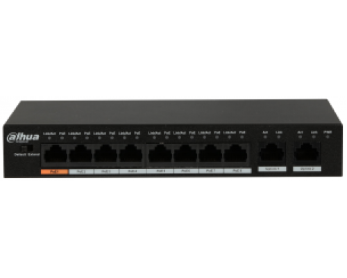 DH-PFS3010-8ET-96 Switch PoE 8+2 Uplink Viteza:1000Mbps. Finisaj: Metal