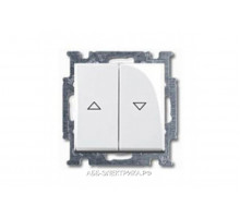 Выключатель жалюзийный кнопочный, цвет Белый, ABB Basic 55