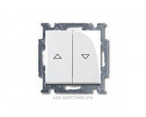 Выключатель жалюзийный кнопочный, цвет Белый, ABB Basic 55