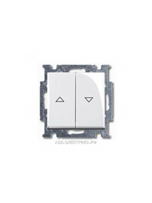 Выключатель жалюзийный кнопочный, цвет Белый, ABB Basic 55
