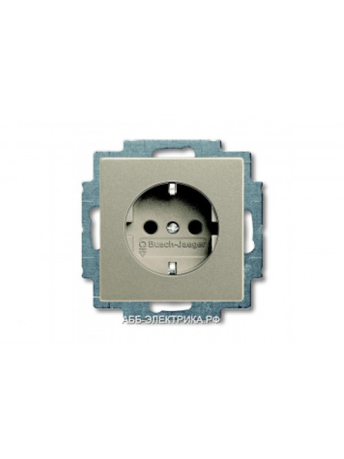 Розетка с/з (безвинтовой зажим), цвет Шампань, ABB Basic 55