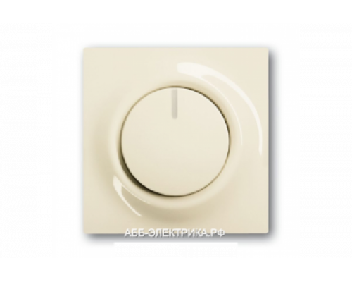 Светорегулятор поворотно-нажимной 400Вт для л/н и эл.трансф-ов, цвет Бежевый, ABB Impuls