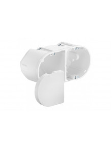 Electronic box with partition and cover, airtight, depth 75 mm, halogen-free