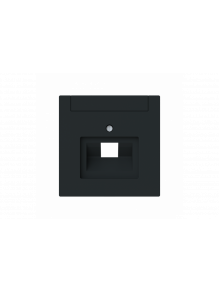 Cover plate with labelling field Data connection 1 gang black matt - Busch-art linear