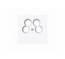 Cover plate TV / Radio / 2x SAT 4 gang studio white - Busch-art linear