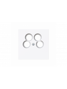 Cover plate TV / Radio / 2x SAT 4 gang studio white - Busch-art linear