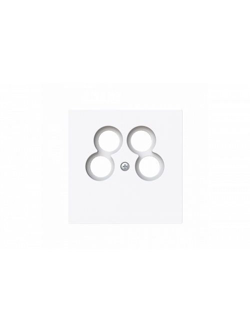 Cover plate TV / Radio / 2x SAT 4 gang studio white - Busch-art linear