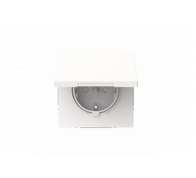 SCHUKO® socket insert Without imprint Safety Shutter with Hinged Lid studio white matt  - Busch-art linear