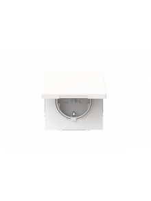 SCHUKO® socket insert Without imprint Safety Shutter with Hinged Lid studio white matt  - Busch-art linear