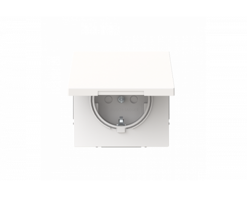 SCHUKO® socket insert Without imprint Safety Shutter with Hinged Lid studio white matt  - Busch-art linear
