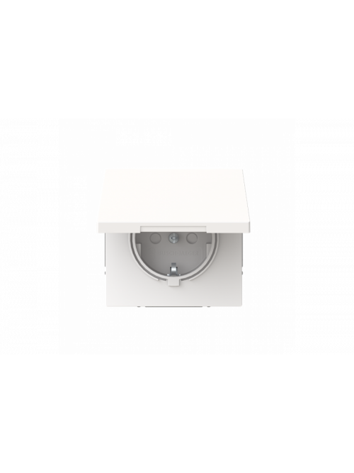 SCHUKO® socket insert Without imprint Safety Shutter with Hinged Lid studio white matt  - Busch-art linear