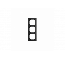 Cover frame 3gang glass black - Busch-art linear