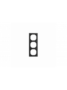 Cover frame 3gang glass black - Busch-art linear