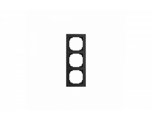 Cover frame 3gang glass black - Busch-art linear