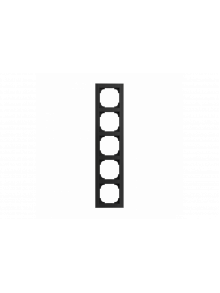 Cover frame 5gang glass black - Busch-art linear