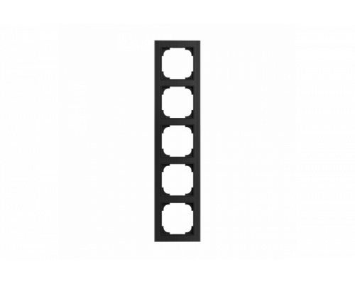 Cover frame 5gang glass black - Busch-art linear