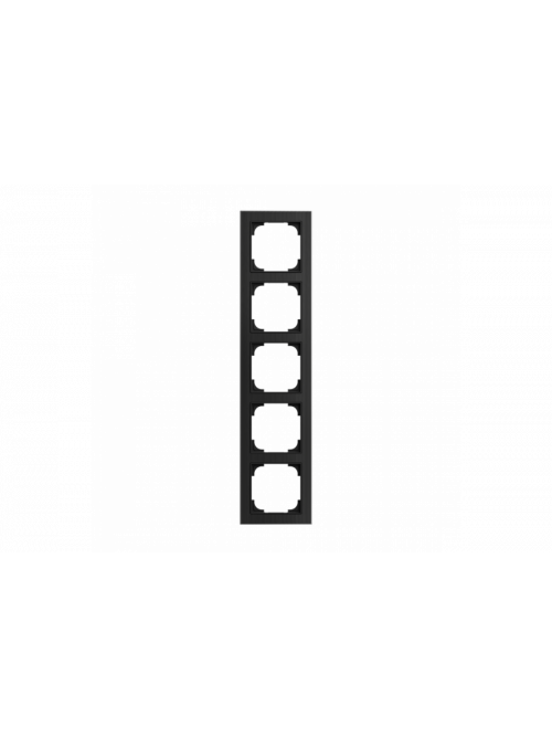 Cover frame 5gang glass black - Busch-art linear