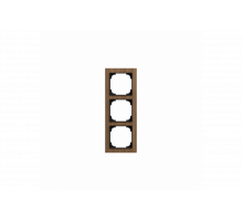 Cover frame 3gang wood walnut - Busch-art linear