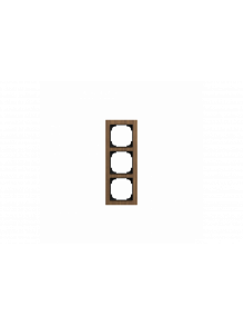 Cover frame 3gang wood walnut - Busch-art linear