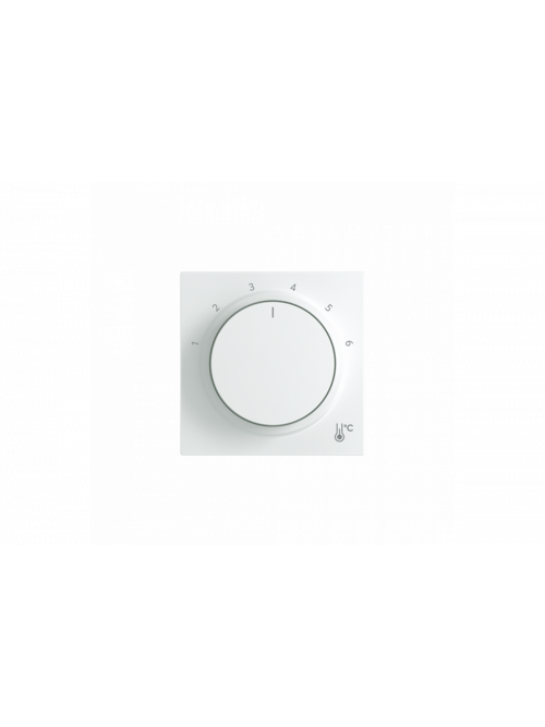 Cover plate with legend Characters 1 ... 6 for Thermostat Turn button studio white - Busch-art linear
